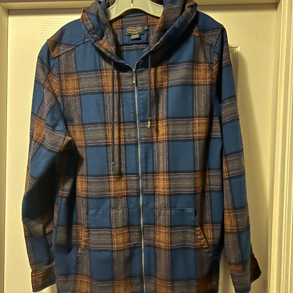 Pendleton Blue and Brown Plaid Button Down Shirt